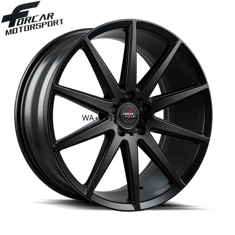 

Матовые черные моноблочные простые высококачественные кованые диски Forcar для автоспорта, 16-24 дюйма, на заказ