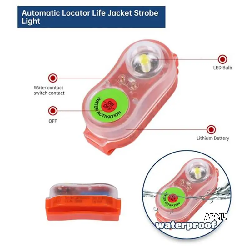 

10 Pcs Life Jacket Light Emergency Underwater Activated Led High Light Emergency Water Survival