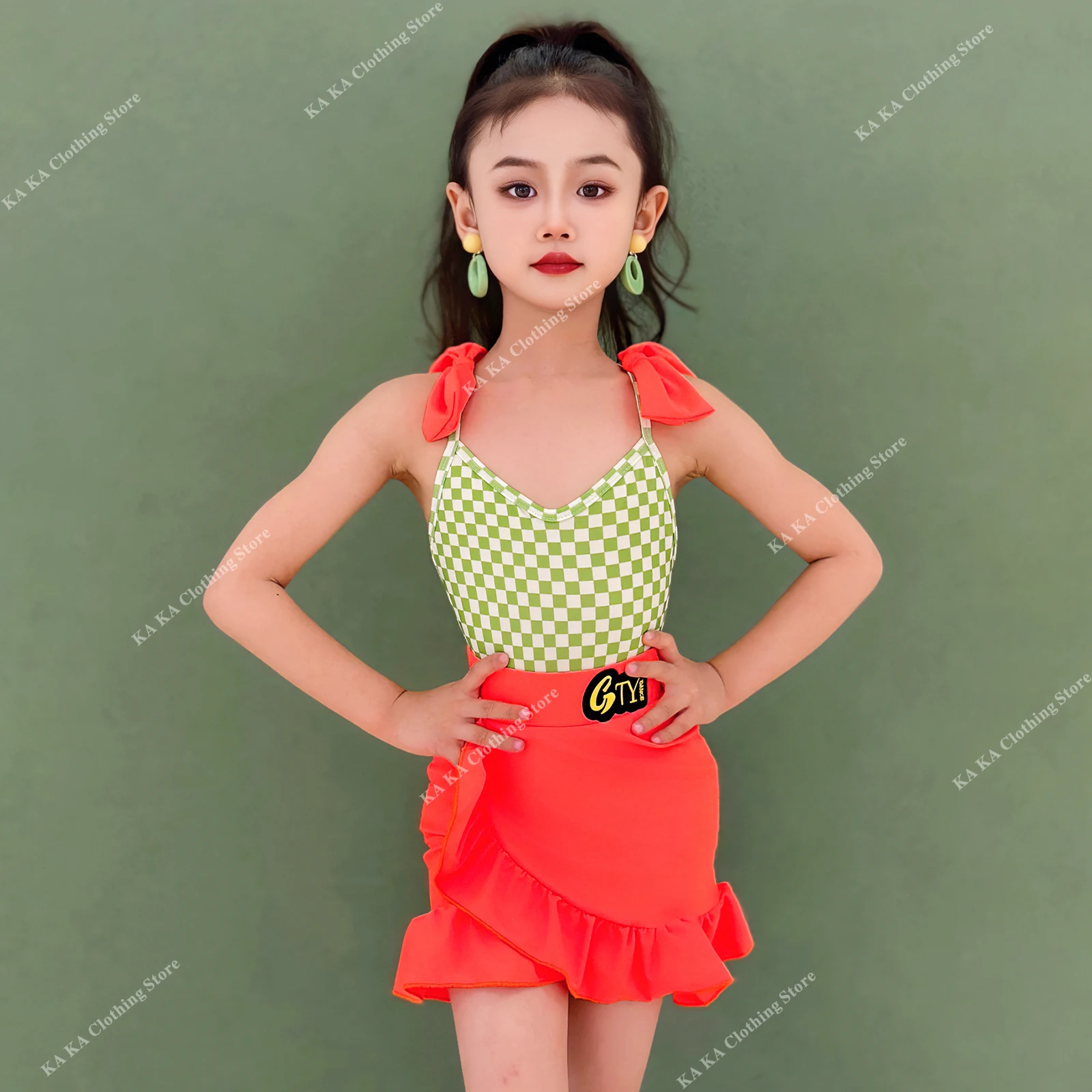 

Танцевальный костюм для румбы, самбы, танго, платье для латинских танцев для девочек, детское платье для сальсы, латинского танца, бальное платье для девочек, стандартное детское платье