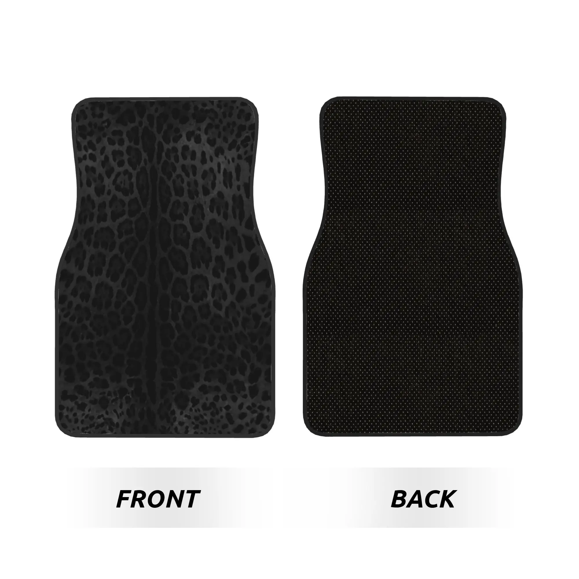 Leopard Print Skin Car Floor Mats of 4 Pieces Crystal Velvet Carpets Rugs Animal Texture Car Front Rear Carpets Foot Mats