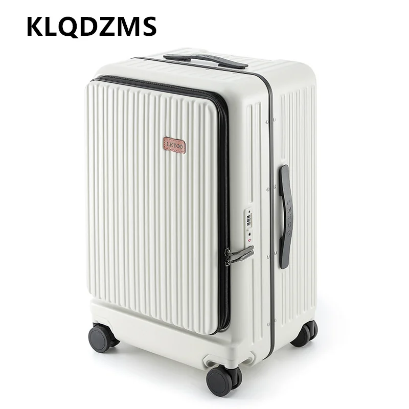 KLQDZMS Laptop Suitcase Front Opening Boarding Box USB Charging Trolley Case 20