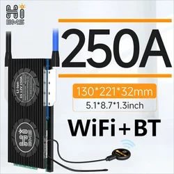 Hi Smart BMS WiFi Bluetooth Lifepo4 4S 12V 8S 24V 16S 48V 250A solar power system For inverter