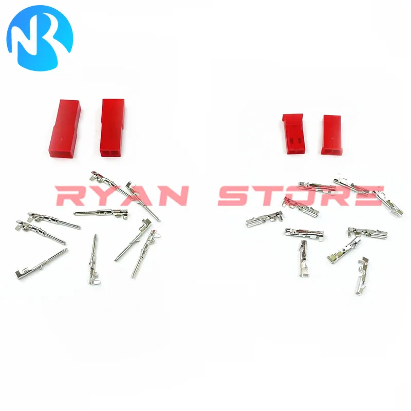 300PCS/Box JST 2 Pin Male Female Cable Connector SYP 2P Red Jack Connectors For LED Lamp Strip RC BEC Battery DIY FPV Drone Kit