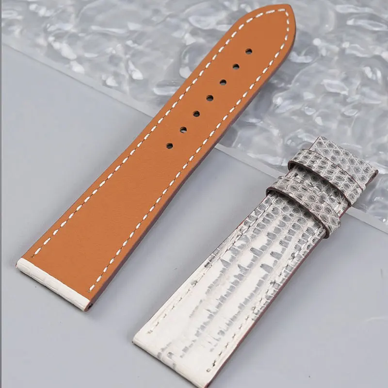 Custom Watchband Handmade American Lizard Skin Strap 16MM 17MM 18MM 19MM 20MM 23MM Flat Interface Waterproof Cowhide Lining Belt