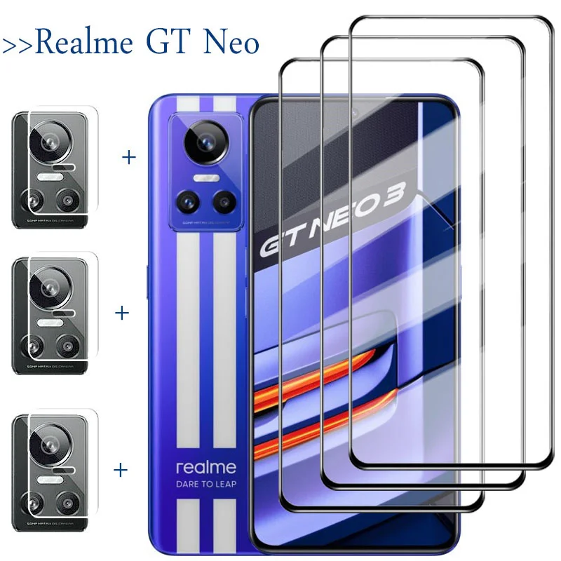 

realme gt neo 5 Glass + Camera Film for Realme GT Neo 3 Tempered Glass Realme GT Neo 2 T Screen Protector Realme GT2 Pro Glass