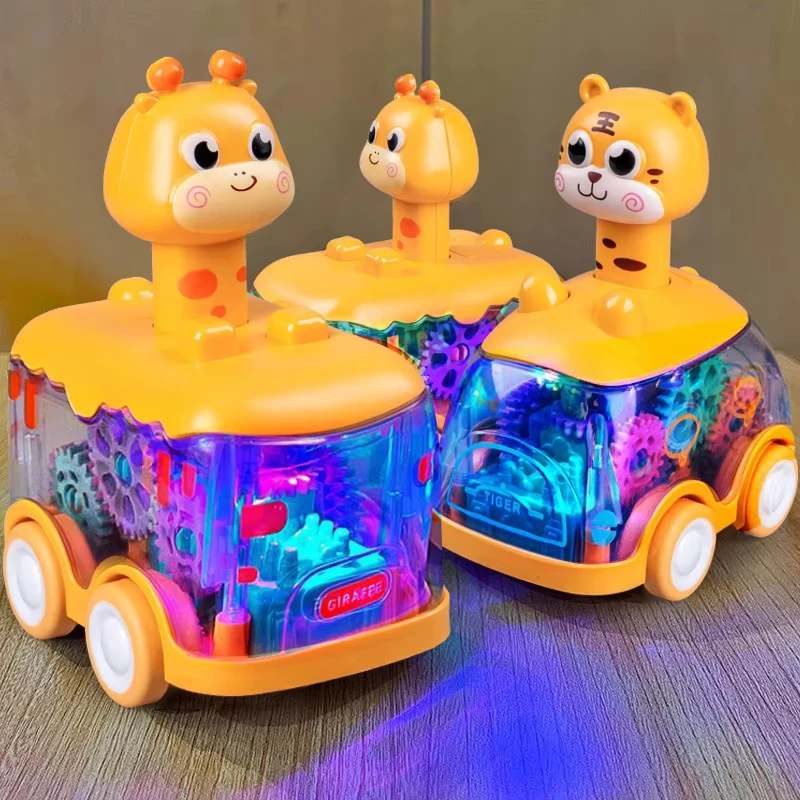 Baby Animal Car Toys Toddler Press and Go Cars Pull Back Car Light Up Toys Wind-up Cars for Kids 1 2 Year Old Boy Birthday Gifts