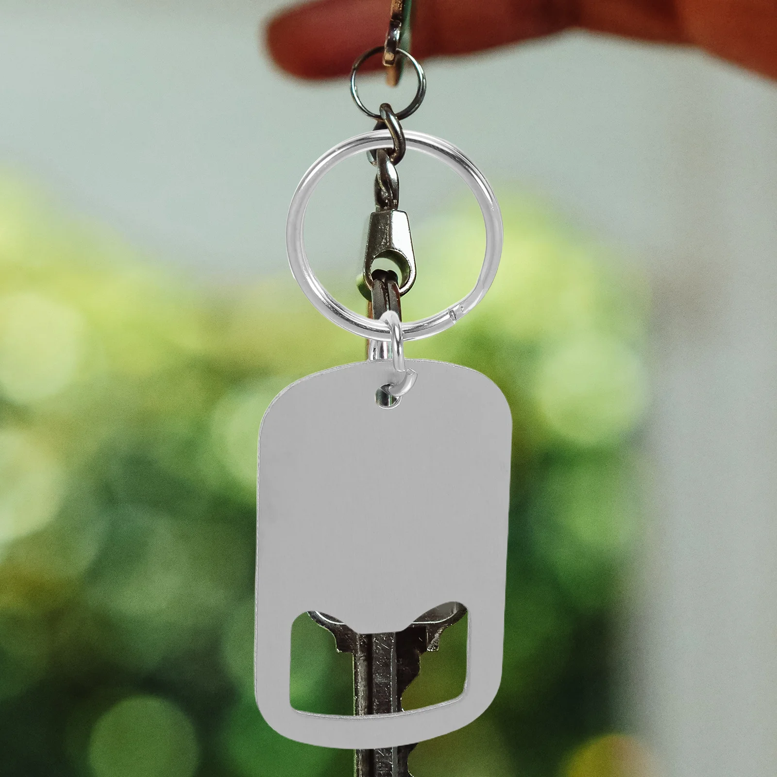 

2Pcs Stainless Steel Bottle Opener Keychain 1.97x1.26x0.08 Lightweight Portable Keyring Cap Remover for Outdoor Picnic Party