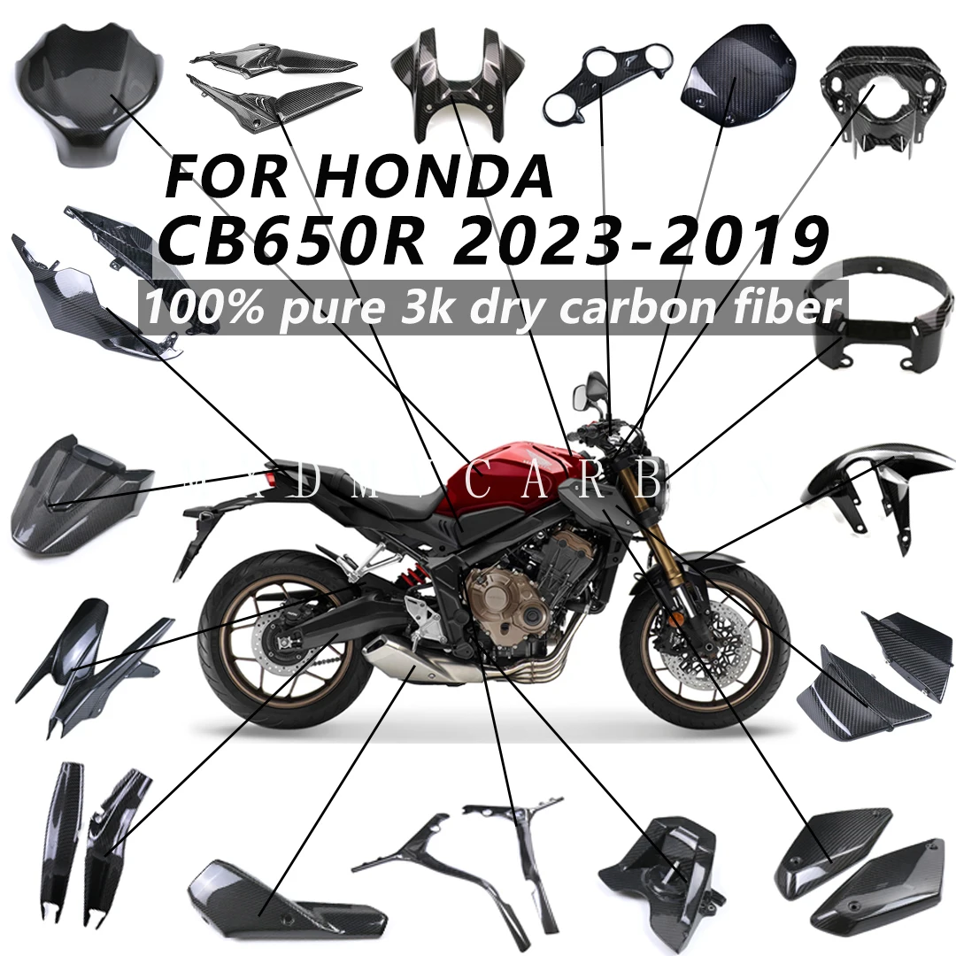 

Для HONDA CB650R 2023 2022 2021 2020 2019: Комплекты полных обтекателей из 100% карбона, защитные кожухи, комплекты обтекателей для мотоциклов