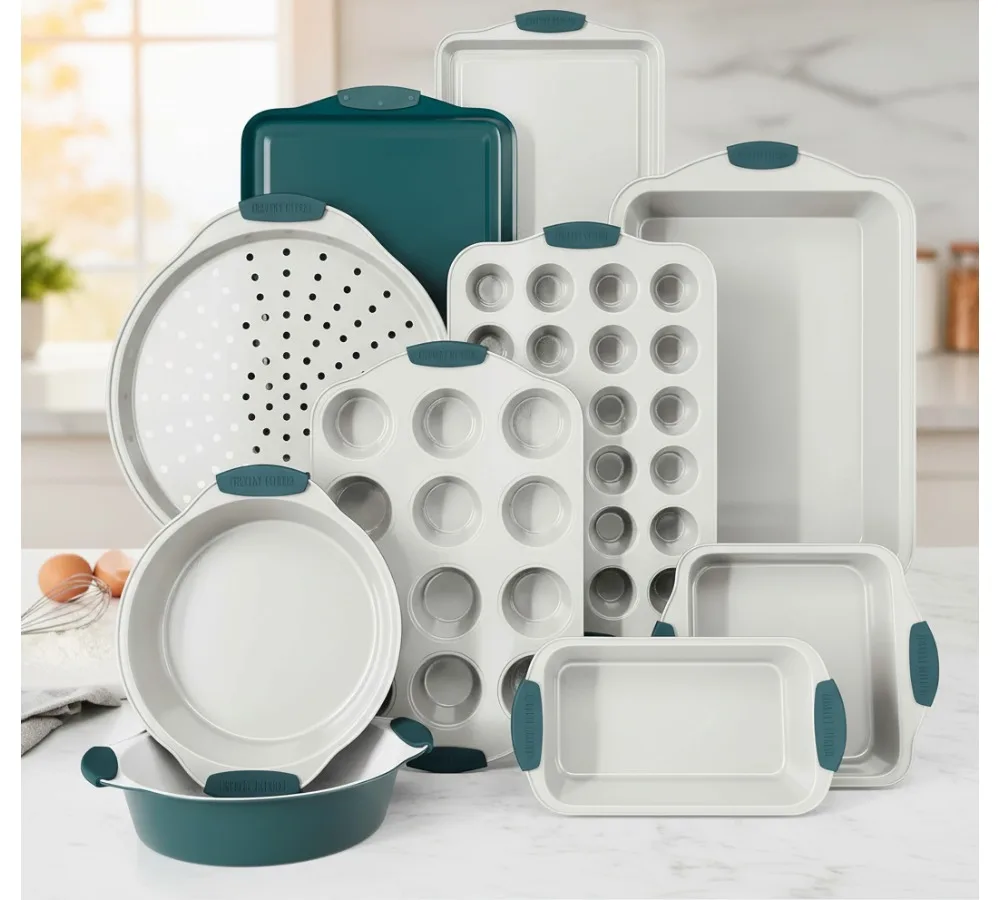 

Nonstick Stackable Bakeware Set - Heavy Duty, Durable, Easy Release Baking Pans for Small Kitchens, 10 Pcs