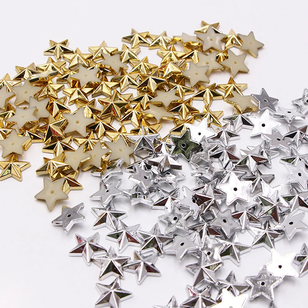 

200pcs Five Pointed Ornaments Acrylic Decoration Jewelry Making DIY Crafts Clothing Charms Storage Diy Crafts Decor Containers