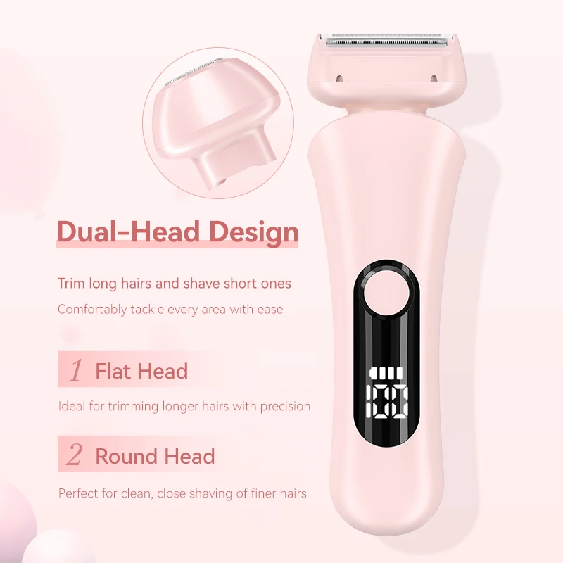 Portable IPX7 Waterproof Electric Epilator for Women Mini Bikini Body Hair Shaver Ladies Shaver