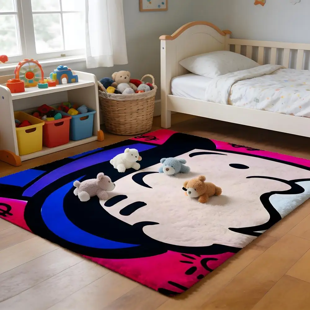 

Floor Mat Soft Flannel Rug Non-Slip Absorbent Mat for Bathroom Bedroom Home Decor Fun Cute Anime M-Monopoly