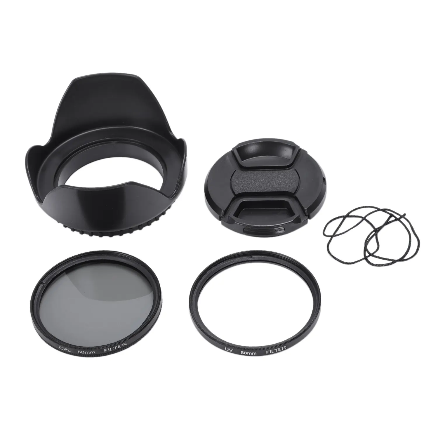 CPL UV Filter Kit 58mm for Canon EOS 700D 100D 600D 1200D Lens Hood Cap