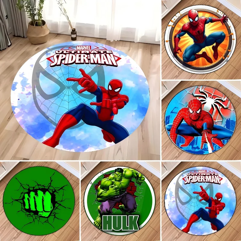

MINISO Marvel Print Round Rug Circle Beverage Shop Decorative Carpet Home Living Room Floor Mat Bedroom Bathroom Kitchen Doormat
