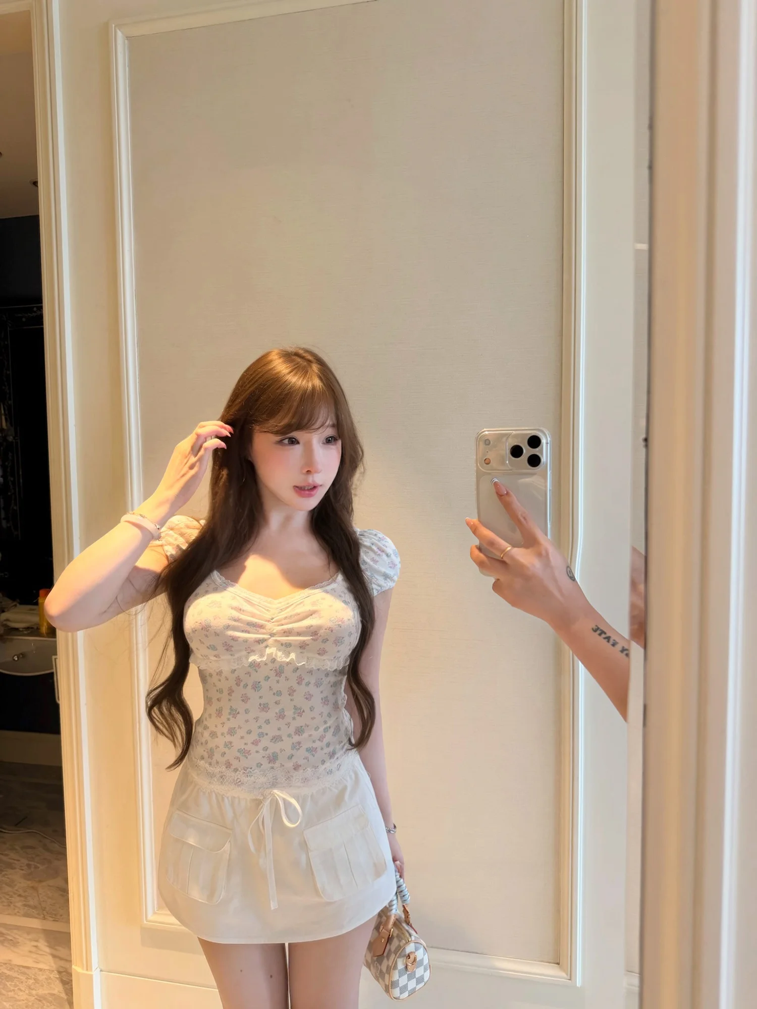 Lukira High Waist Drawstring Cotton A-Line  Skirt Women's Summer Anti-Light Pocket High Intelligence Aesthetic Skirt