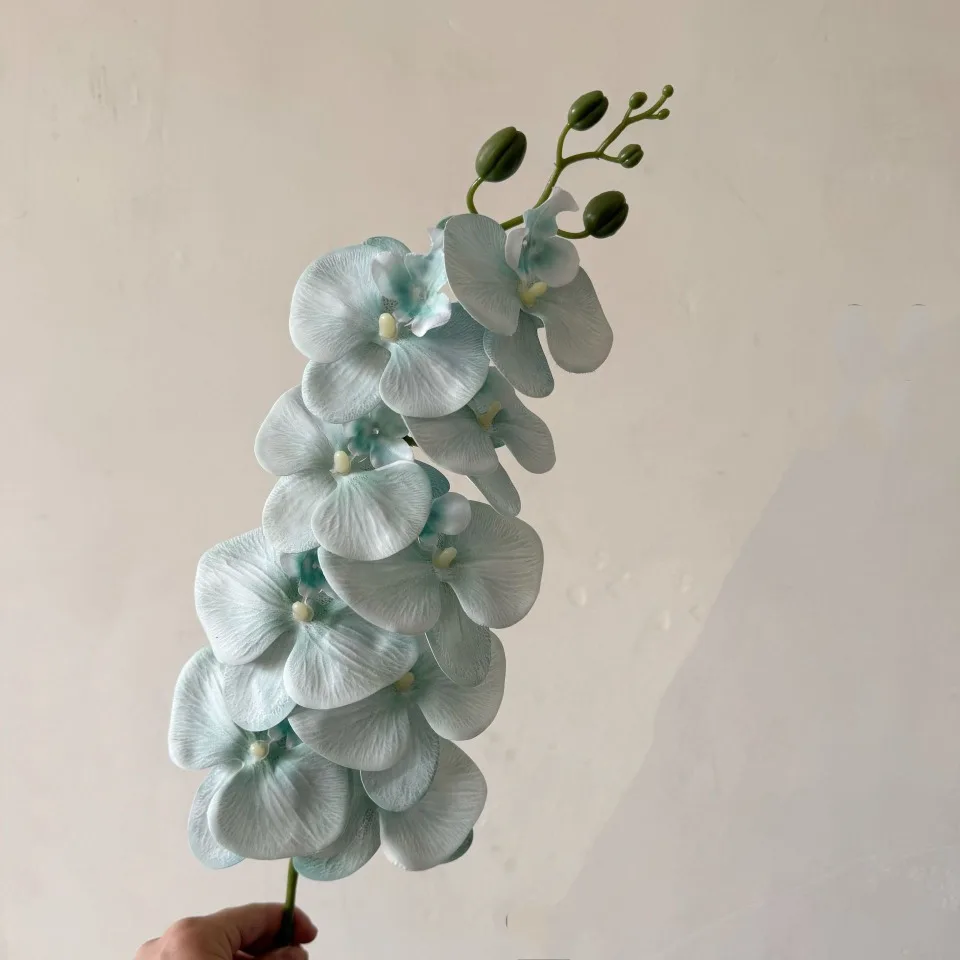 9-Köpfiger Künstlicher Phalaenopsis-Blumenzweig Realistische Seidenblume Künstliche Orchidee für Hochzeit, Party und Heimdekoration – Detail 16