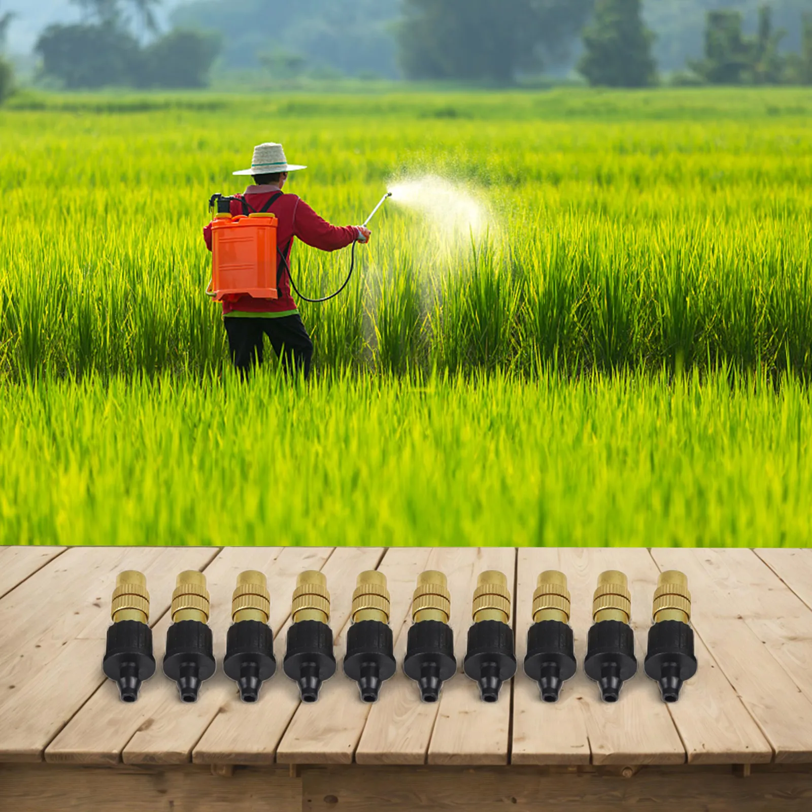 30 Pcs Garden Misting Nozzles in Brass Construction for Greenhouse Humidification Balcony Irrigation and Outdoor Cooling Setup
