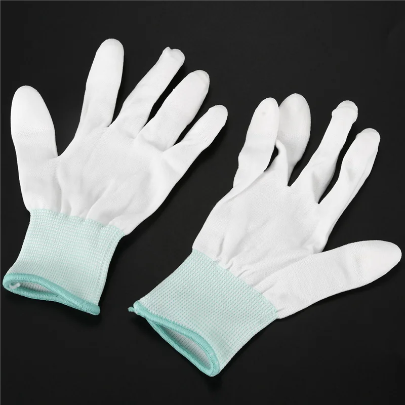 ZIZI 3 Pair ESD PC Computer Working Anti-Skid Anti Skid Anti-Static White Gloves New