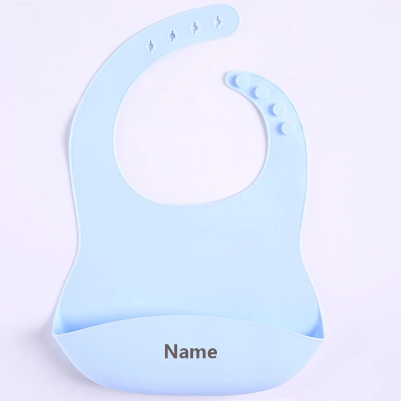 Personalized Name Print Baby Bib Silicone Drool Catcher Easy Clean Boys Girls Holiday Gift Suitable for Infants