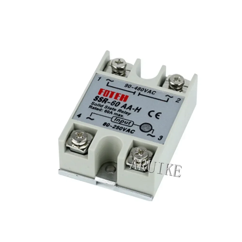 Solid state relay SSR-50AA-H 60AA 75AA 30A 40A 50A actually 80-250V AC 90-480V  SSR H  solid  Resistance Regulator