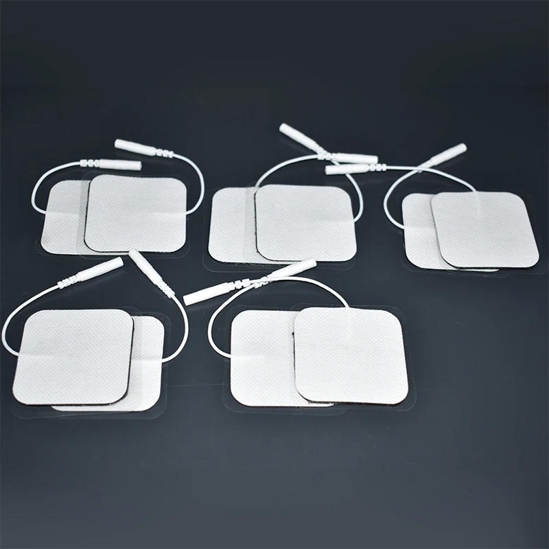 10/20pcs Self Adhesive Replacement Tens Electrode Pads 5*5 Cm Muscle Stimulator Electric Digital Machine Massager for 2mm Plug
