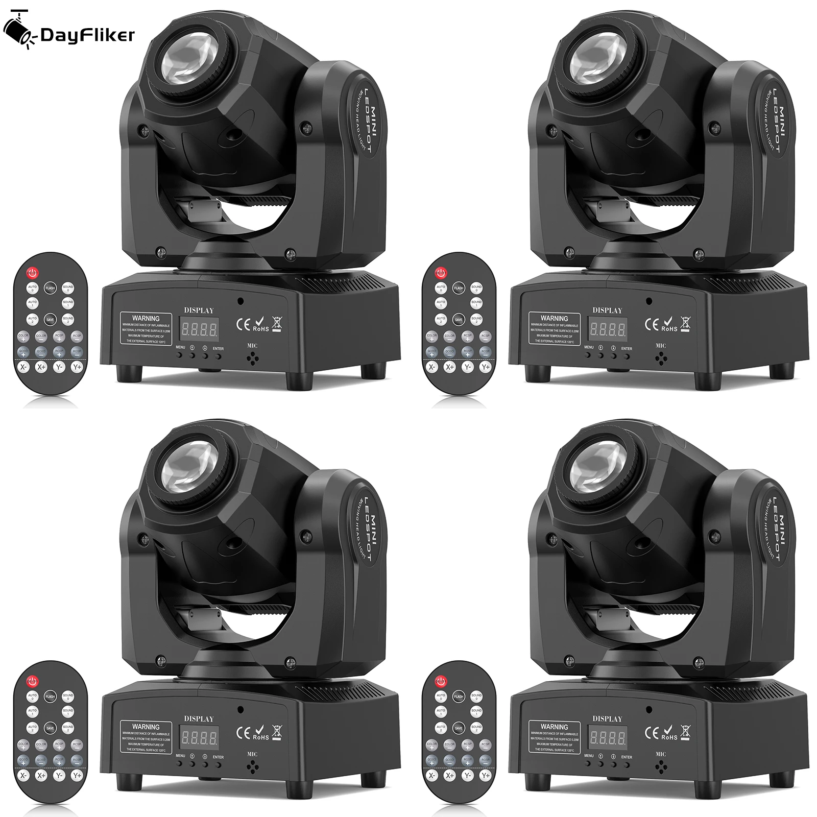 데이플리커 2개 100W LED 라이트 패턴 라이트 무대 효과 무빙 헤드 라이트 리모컨 DMX 포함 웨딩 콘서트 클럽 KTV용