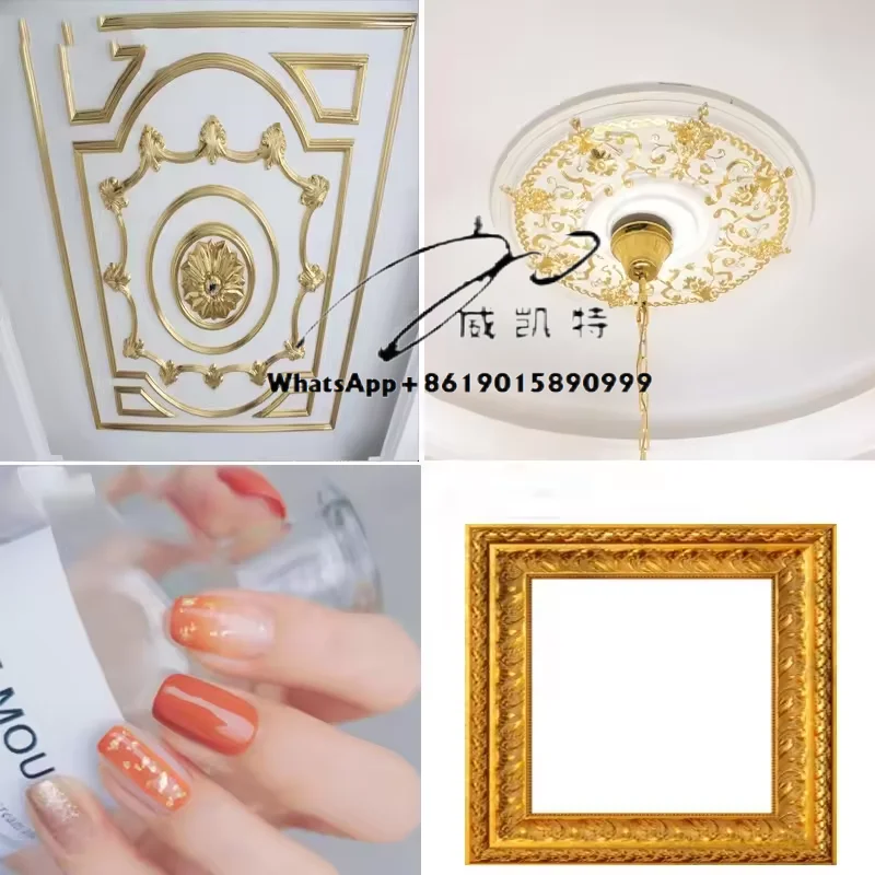 Hot Selling Product Imitation Gold Leaf Roll Different Sizes 64,32,16,8,4Cm Gold Leaf for Art Gilding Deco