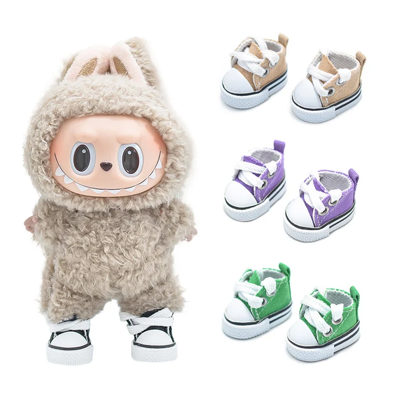 

Fashion Shoes For Labubu Doll Accessories Toys For Kids Cloth For 17CM Labubu Doll Accessories 3.8cm Shoes Canvas Shoes Sneakers