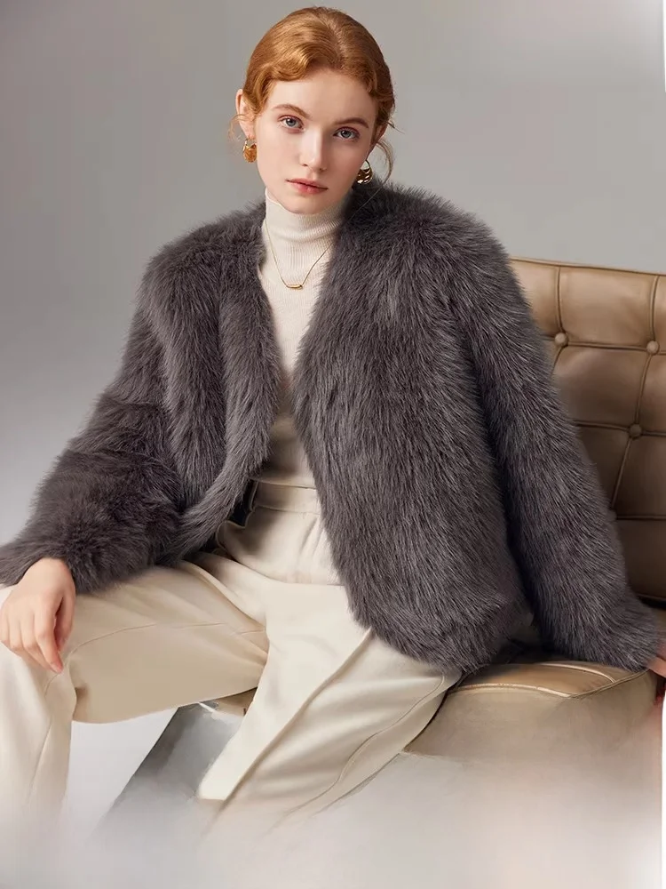

Экологичная женская шуба из искусственного меха, новинка зимы 2025, премиум-класс, корейский стиль