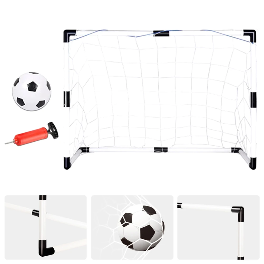 Football Goal Sports Toy with Pump & Ball Foldable Football Goal Post Weather Resistant Portable Soccer Goal for Kids Children