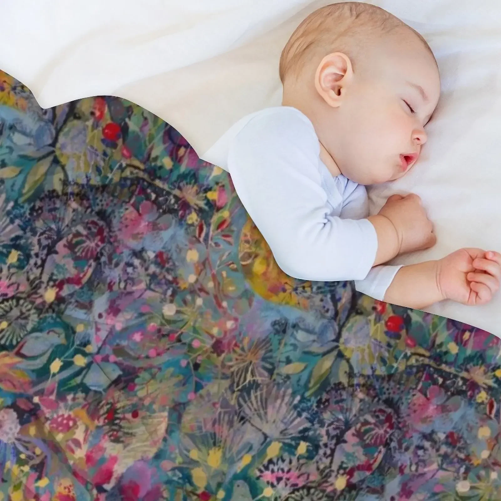 Birds and Rosehips Throw Blanket Sleeping Bag sofa bed for sofa Picnic Blankets