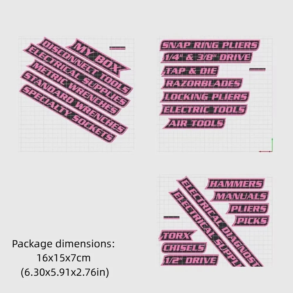 Mini Size Magnetic Organizer Labels Multifunctional Bold Printing Toolbox Organization Labels 3D Design Reusable - view 6