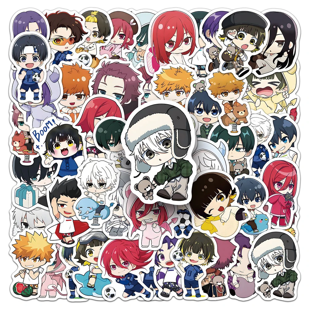 10/30/50pcs Kawaii Blue Lock Anime Stickers Cute Cartoon Q Version Decals DIY Guitar Phone Notebook Graffiti Sticker Wholesale