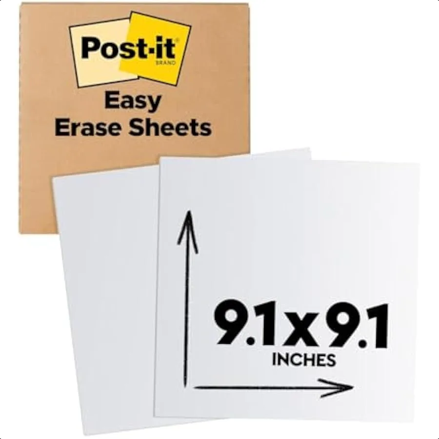 

Легко стираемые листы для белой доски, 2 шт. в упаковке 9,1 x 9,1 дюйма для мгновенной доски, используемые сухие стираемые и постоянные маркеры EESH2PKSIOC