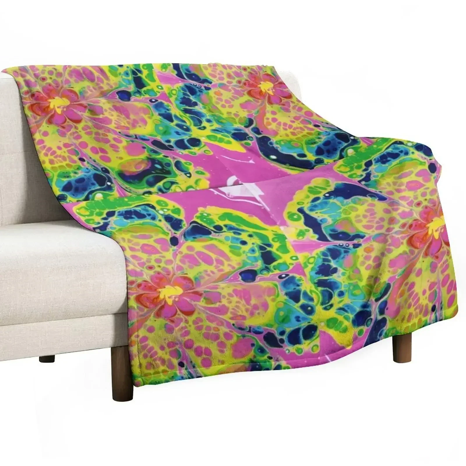 Groovy hippy flower power Throw Blanket Decorative Beds For Sofa Thin Blankets