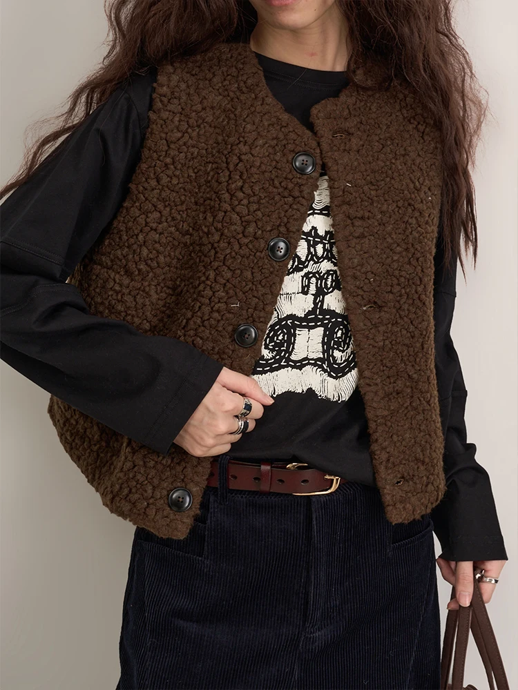 

LANVIVIER Wool Blend Soft ell Jaet Women's Faionable Layered Warm Coat Autumn Winter New Sle Polyester Other Materials