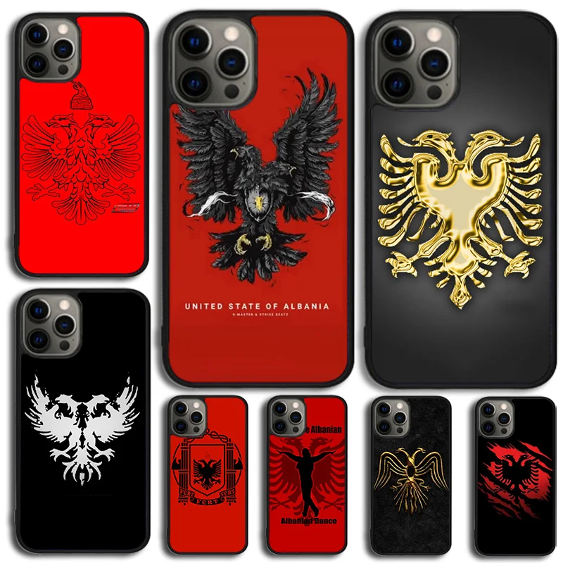 Funda para iPhone con bandera Albania y águila - imagen 2
