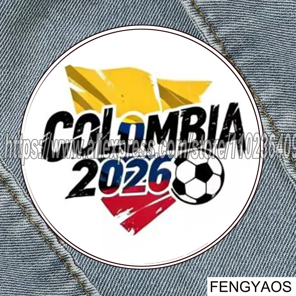 Stainless Steel 2026 World Football Game Brooch I Love Soccer Pins Souvenir Gift