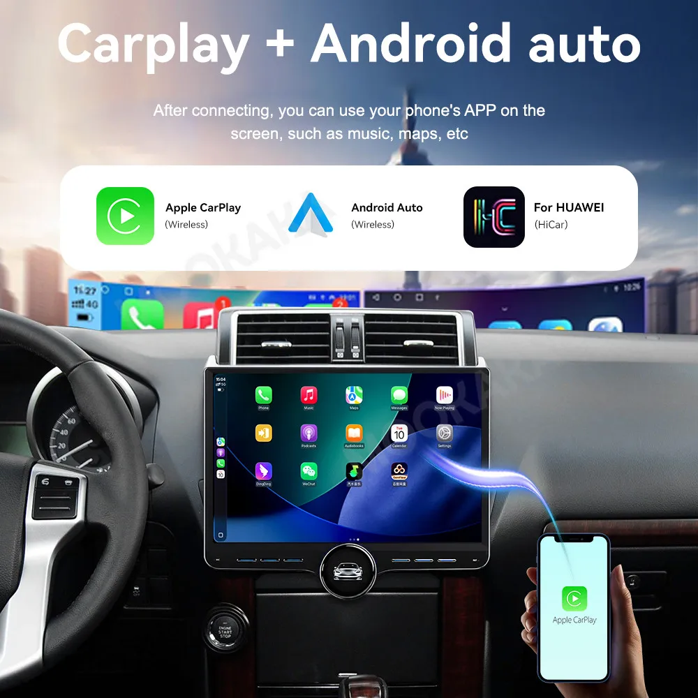 11.5'' Single knob Android Auto Radio For Toyota Prado 2014 Multimedia Navigation Car Stereo Receiver player Head Unit Carplay