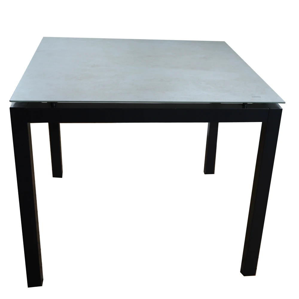 High Quality Square Aluminum Dining Table With Ceramic Effect Glass Top Garden Furniture Outdoor