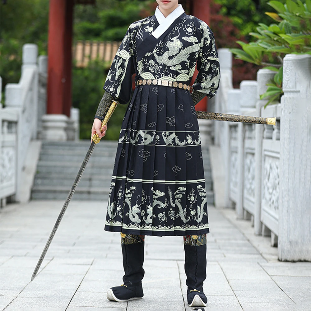 

Autumn Winter Hanfu Dragon Pattern Flying Fish Clothing Chinese Style Unisex Fashion Ancient Style Warm Quality Class Uniform