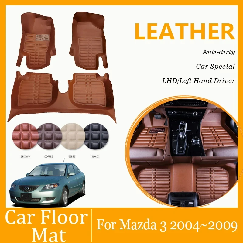 

Car Floor Mats Fit For Mazda 3 Mazda3 Axela BK 2004~2009 Sedan Anti-dirty Covers Left Hand Driver Pads Foot RugsAuto Accessories