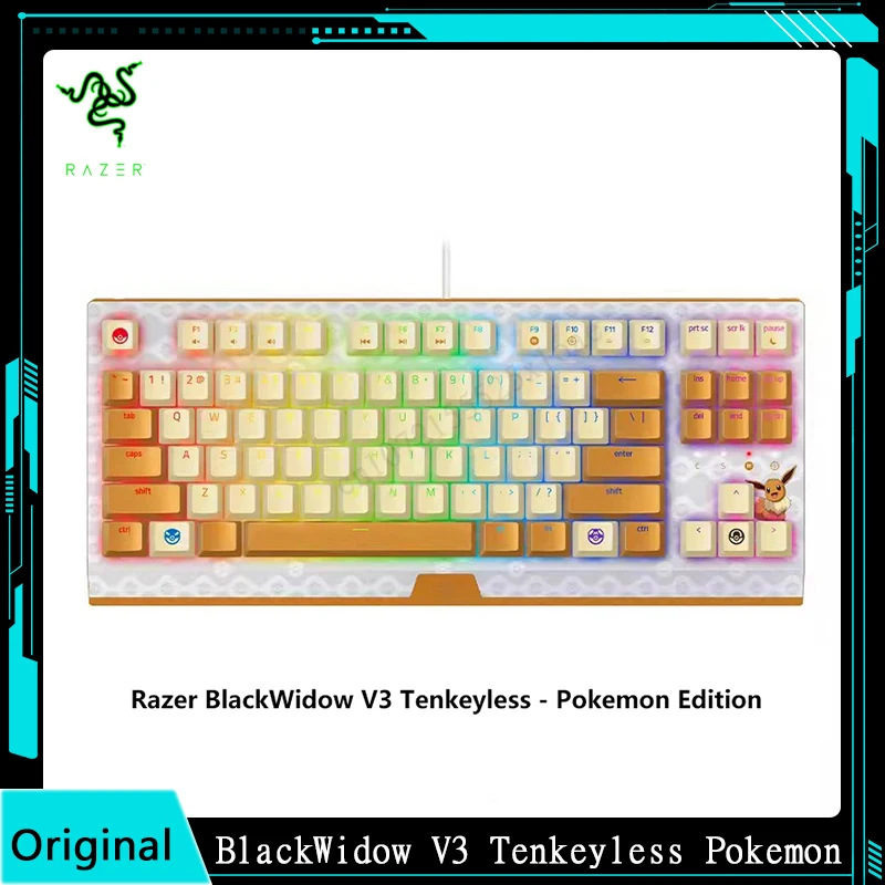 Razer BlackWidow V3 Tenkeyless (Green Switch) Pokemon Limited Edition 87 Keys Mechanical Gaming Keyboard