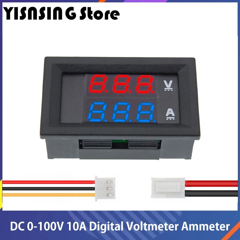 DC 0-100V 10A Digital Voltmeter Ammeter Dual Display Voltage Detector Current Meter Panel Amp Volt Gauge 0.28 