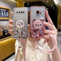 S 9 8 10plus Gilitter Bear Wrist Strap Phone Case On For Samsung Galaxy S8 S10 S9 Plus s9 s8plus s10 s 8 s9plus s 10 Stand Cover