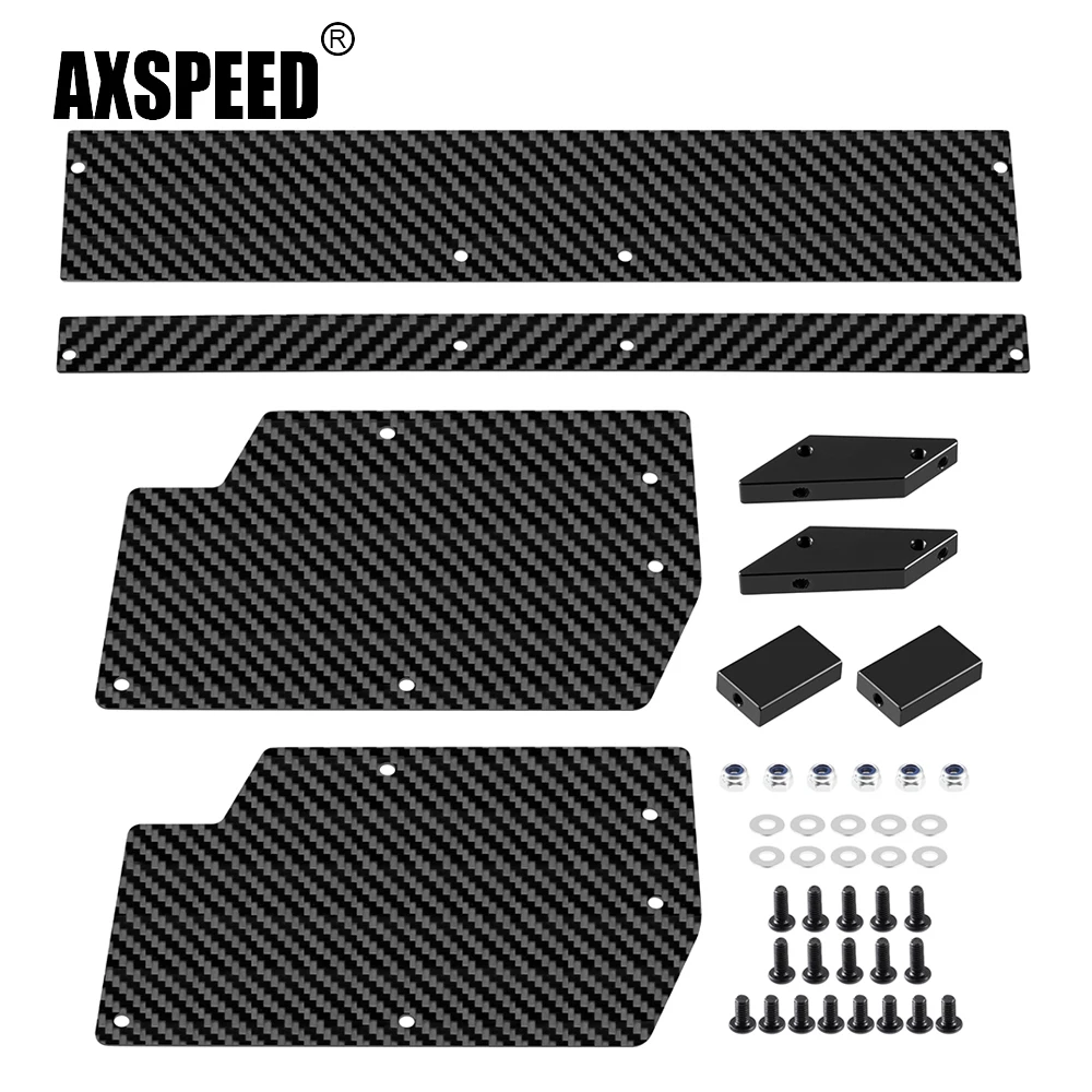 AXSPEED Carbon Fiber +Alu Alloy Side Spoiler Rear Wing Plate Bracket for ARRMA VENDETTA 3S 1/8 RC Car Upgrade Parts Accessories