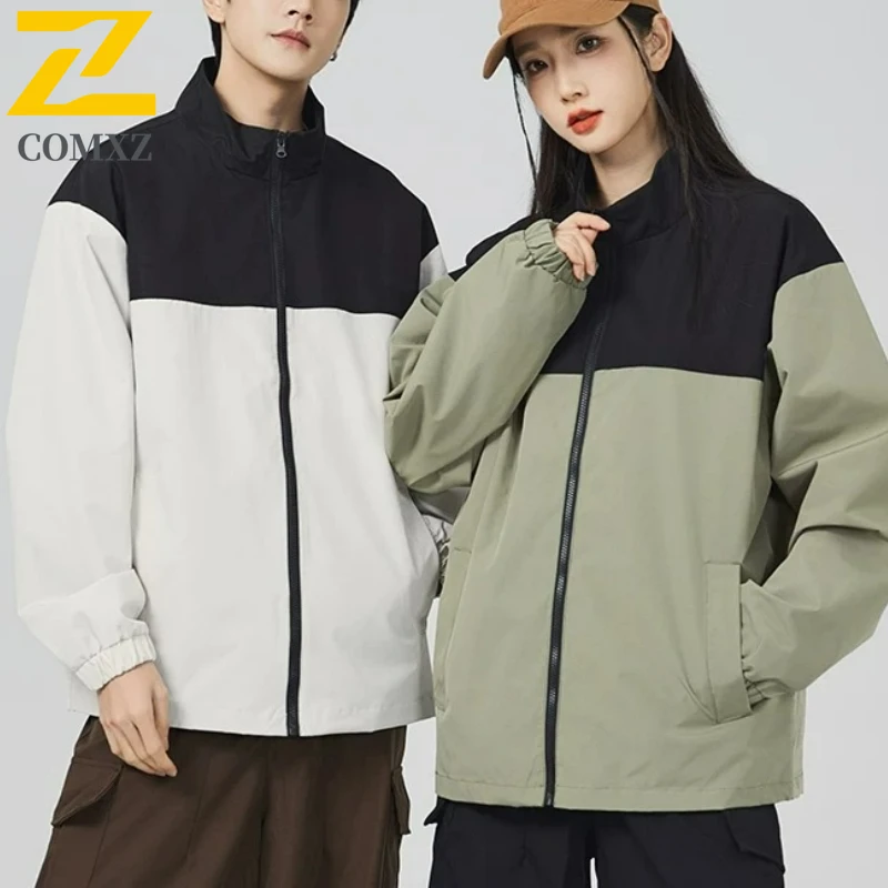 

COMXZ 2025 New Mens Jacket Outdoor Adventure Multi Functional Lightweight Zipper Coat Premium Stand Collar Durable Autumn Coats