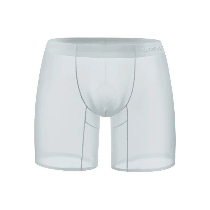 Calça fitness curta e transparente de cintura baixa masculina, calça elástica traceless estendida, calça quádrupla biblioteca de verão