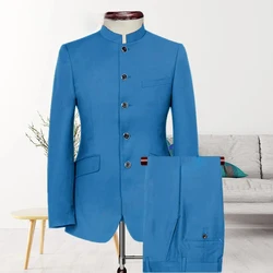 New Arrivals Men Suit Trend Design Men 2 Pieces Suit Single Breasted Indian Style Custom Size Tuxedo Groom Wedding