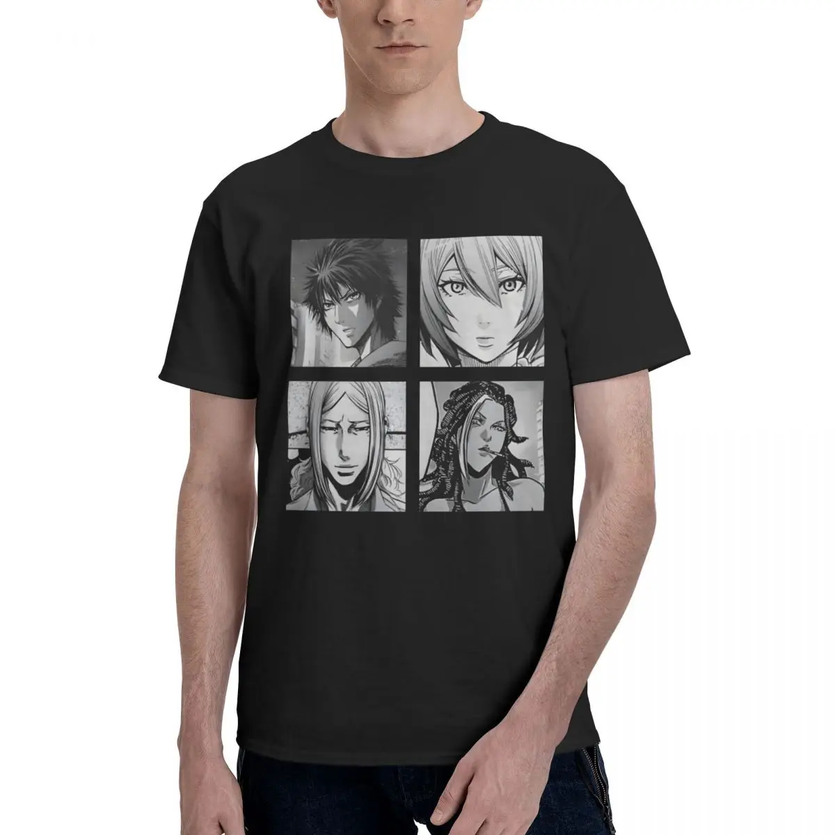 Men Alice In Borderland Manga T Shirt Vintage Oversized Cotton Crewneck Sleeve Custom T Shirts